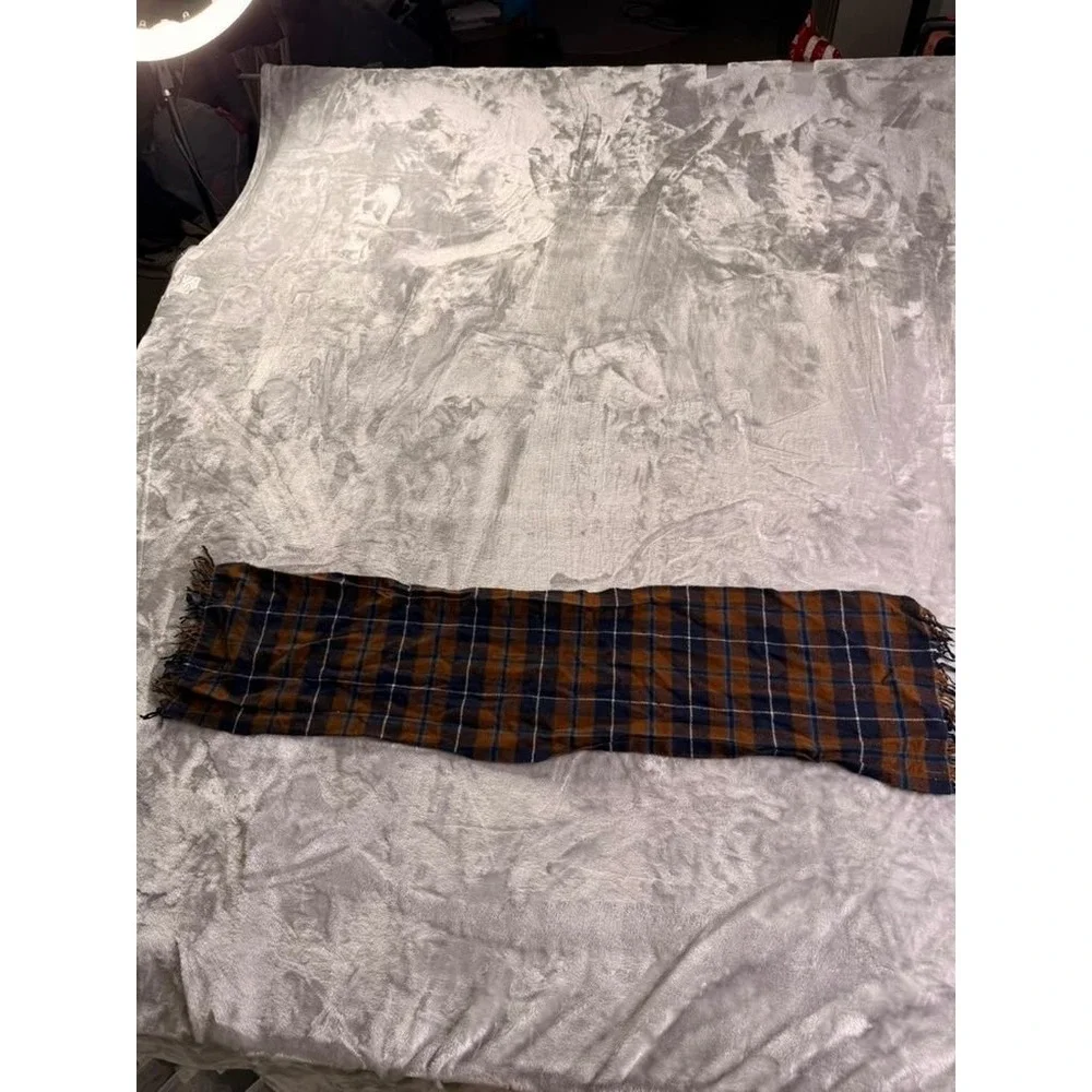 Pendleton Men's Scarf Approx 46 X 11 Multicolor Woven Brand Label Wool Virgin